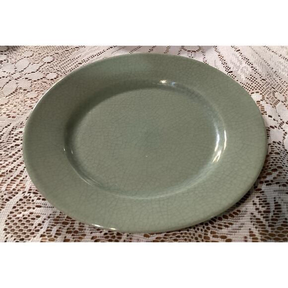 Set of 4 BIA Cordon Bleu Salad Plates Ancien Green Crackle Glaze - Picture 8 of 9